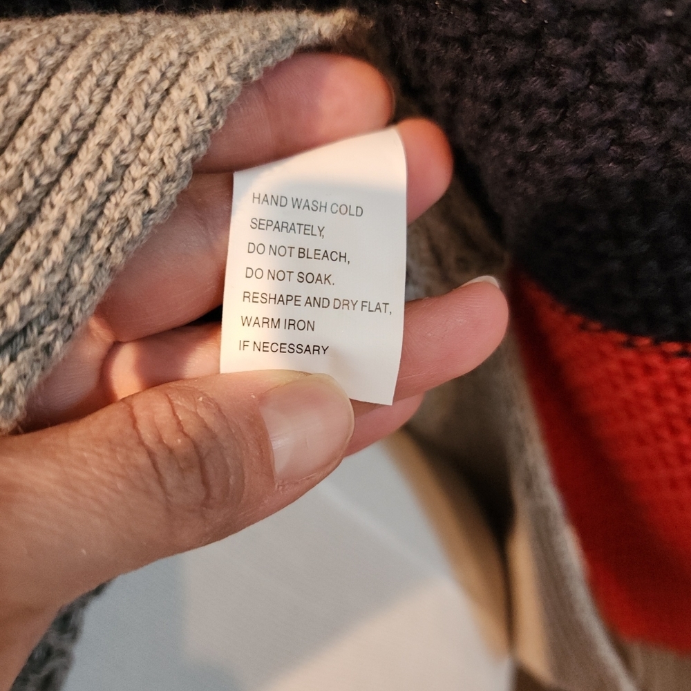 EIGHT EIGHT EIGHT woman’s Cotton Knit Sweater Blue/Gray/Orange Size M New - Picture 4 of 8